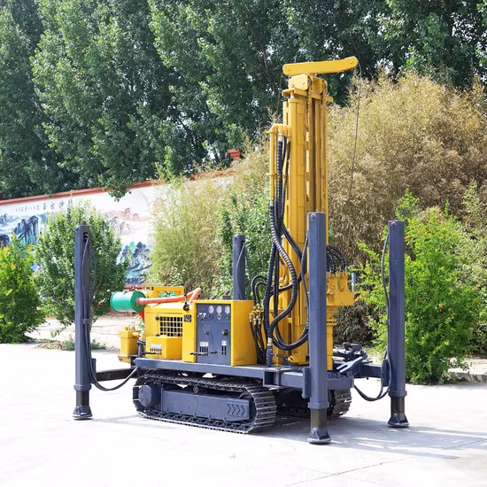 160m/180m/220m/260m/300m Profundidad de perforación sobre orugas Neumático Núcleo de pozo Taladro de pozo de agua/máquina de perforación para roca/montaña/área minera