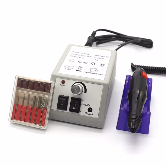 Kit de juego de manicura con taladro eléctrico profesional para uñas, máquina de acristalamiento y pulido de uñas